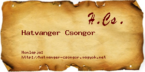 Hatvanger Csongor névjegykártya